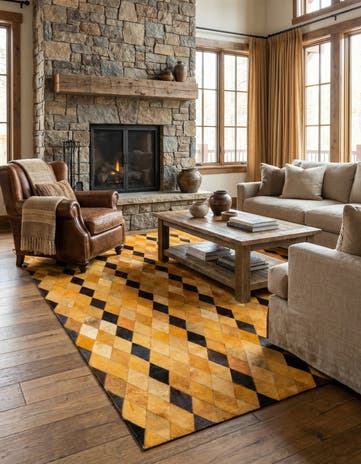 5' 1 x 7' 11 Cowhide Stocks Rug
