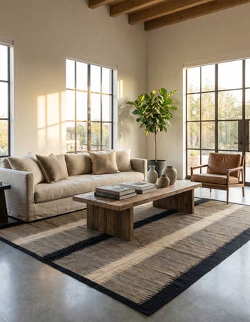 8' x 9' 7 Hand Woven Kilim Modern Wool Rug