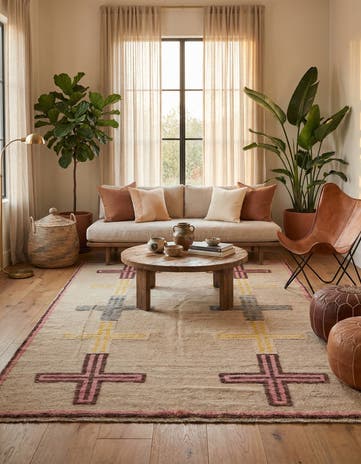 5' 10 x 9' 7 Hand Knotted Moroccan Wool Rug
