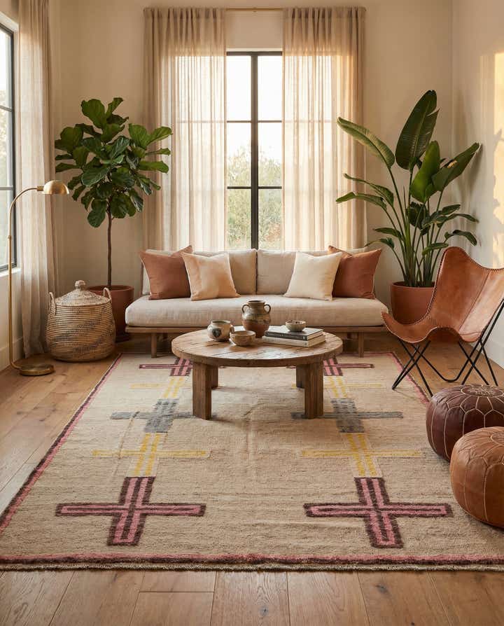 5' 10 x 9' 7 Hand Knotted Moroccan Wool Rug