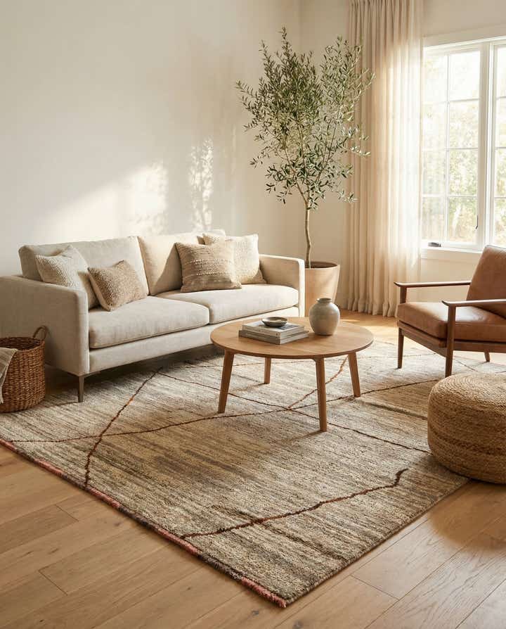 5' 9 x 8' 3 Hand Knotted Moroccan Wool Rug