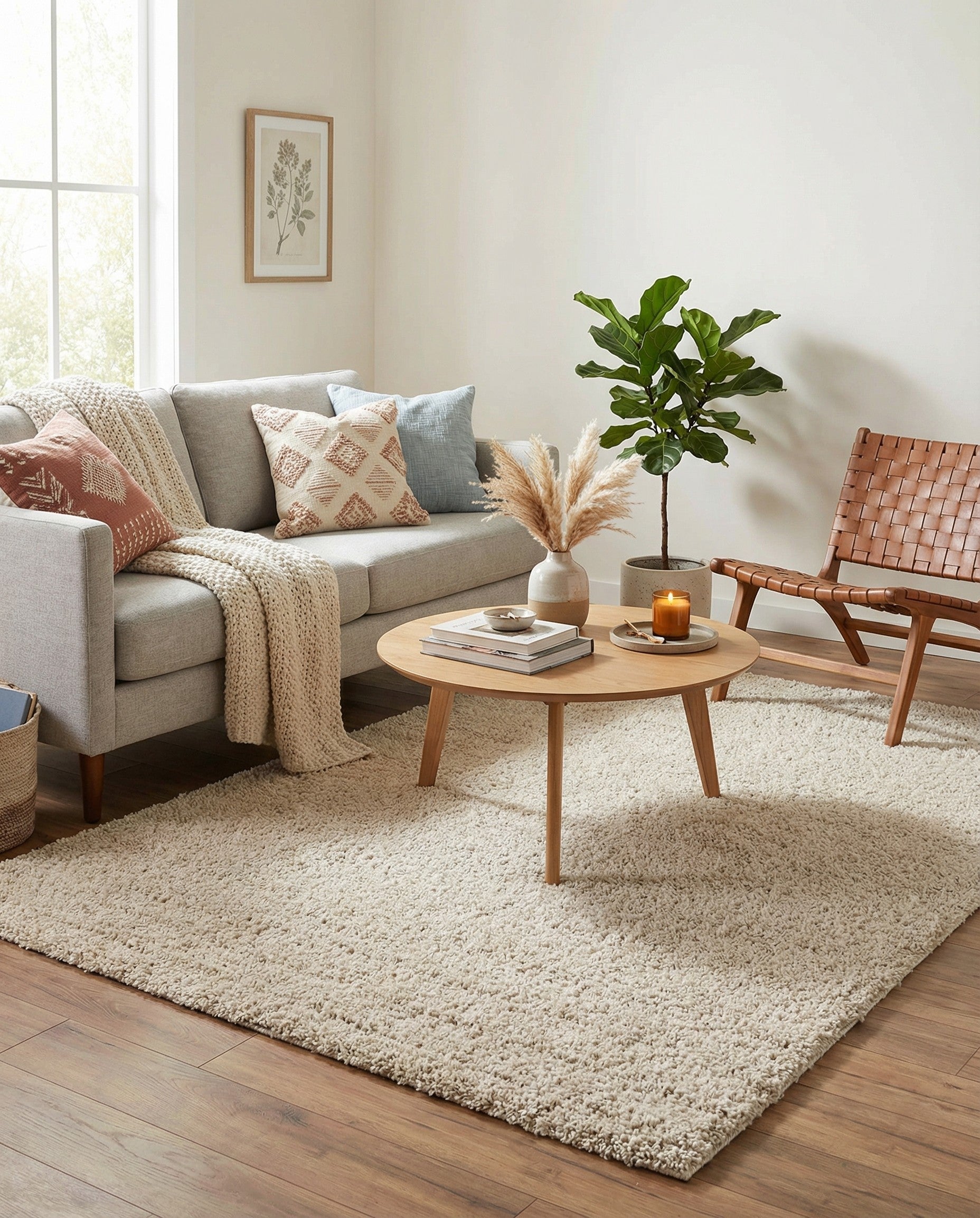  5' x 8' Soft Solid Shag Rug