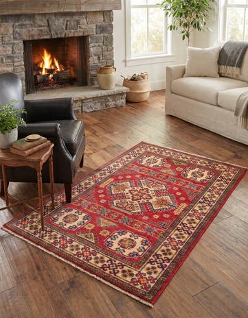 3' 5 x 5' Hand Knotted Kazak Rug
