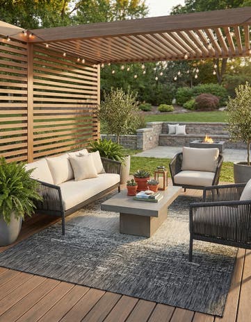 7' x 10' Easy-Clean Modern Indoor / Outdoor Rug