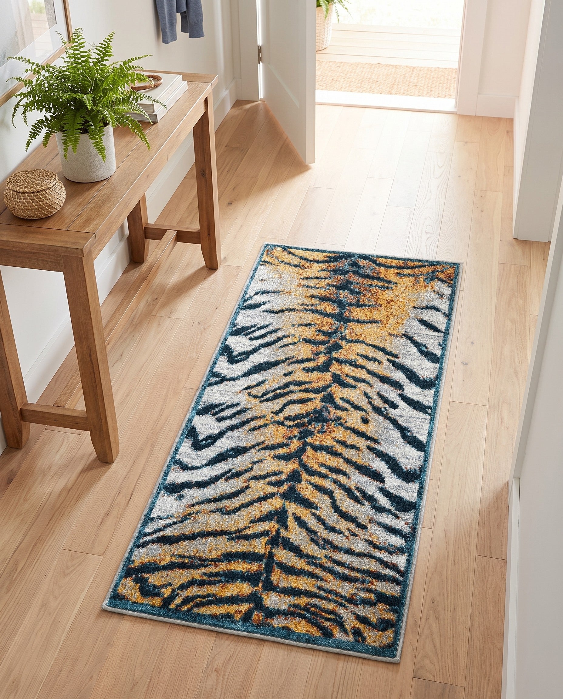 Light Brown Kamala Washable Runner Rug