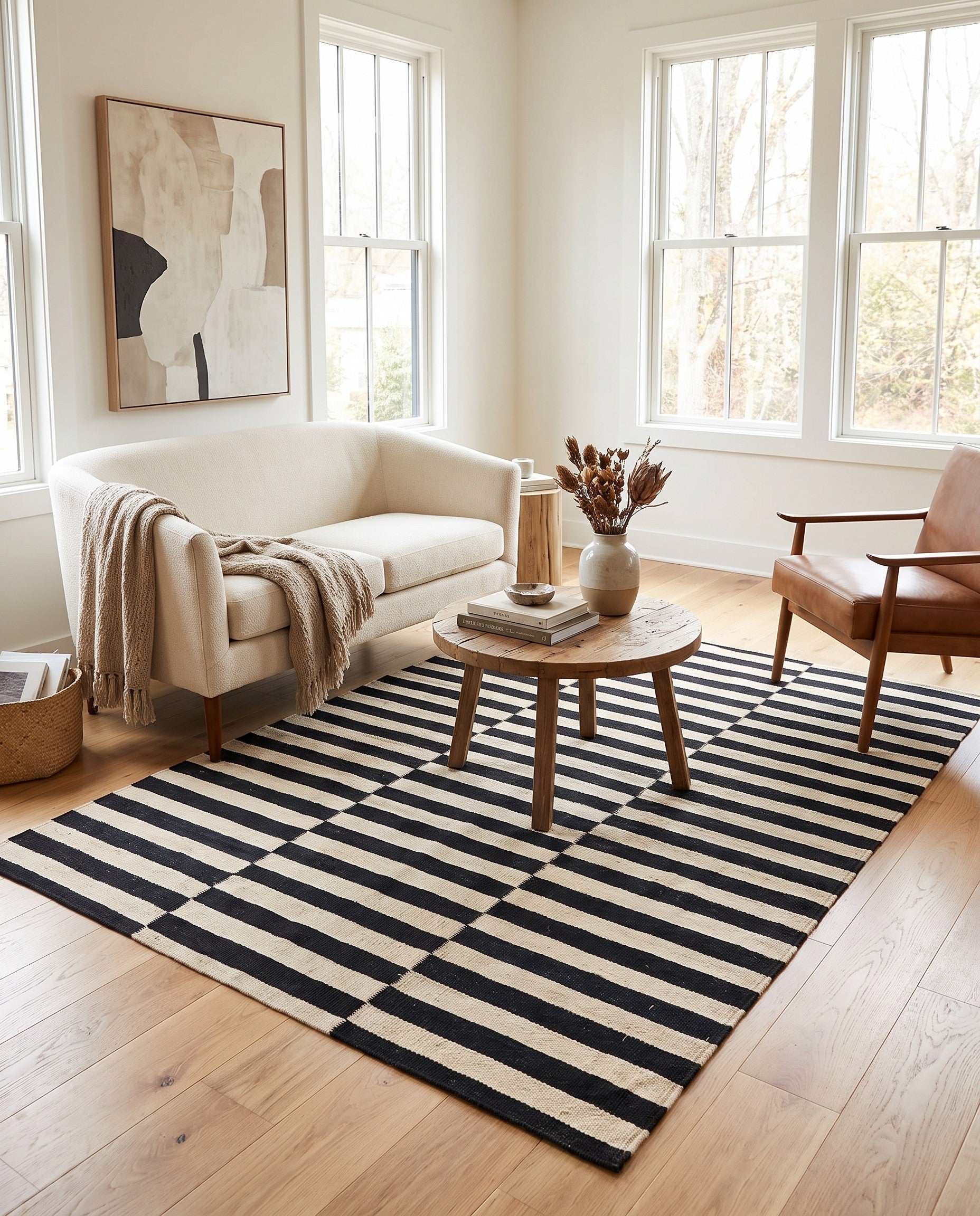 5' x 6' 4 Hand Woven Kilim Modern Wool Rug
