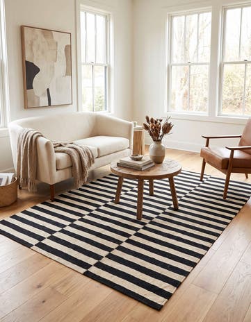 5' x 6' 4 Hand Woven Kilim Modern Wool Rug