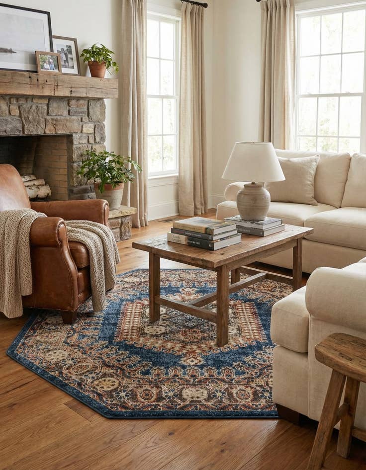 Detail image of 5' 3 x 5' 3 Arcadia Octagon Rug