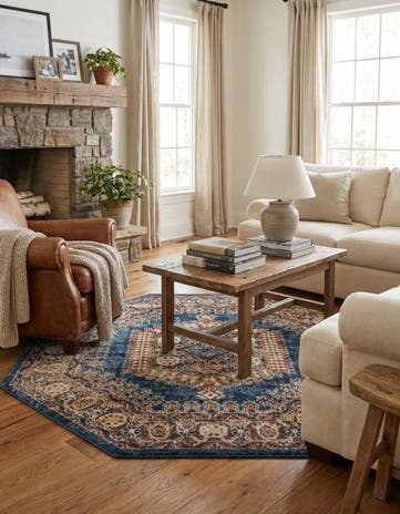 Blue Arcadia Octagon Rug