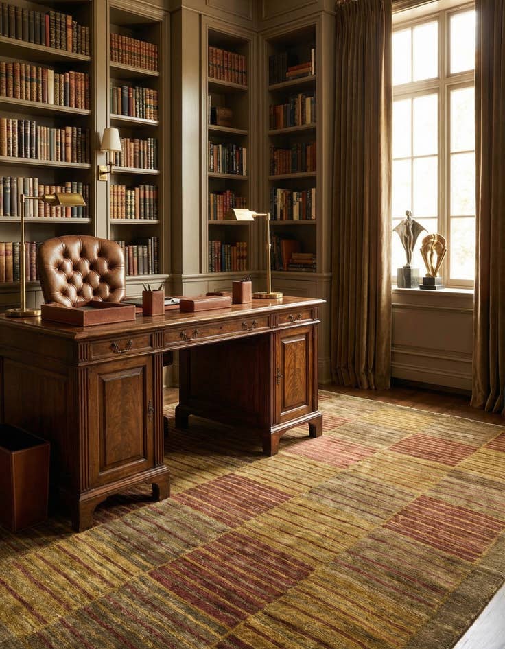 Detail image of 6' 8 x 9' 9  Hand Knotted Modern Ziegler Rug