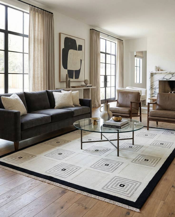 Detail image of 5' 7 x 7' 11 Hand Knotted Darya Wool Rug