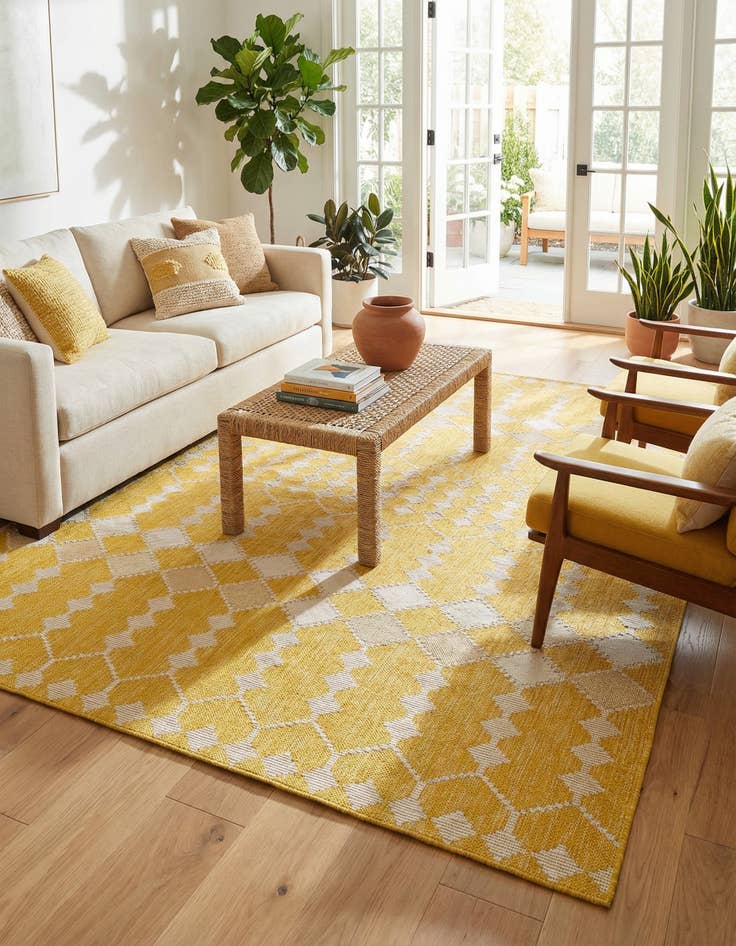 Detail image of 7' 10 x 11'  Washable Trellis Indoor / Outdoor Rug