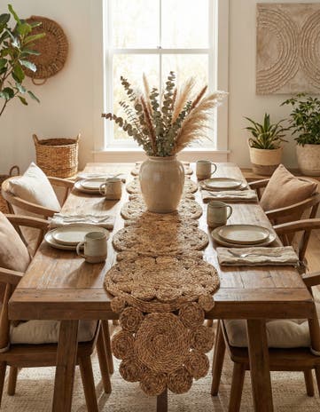 1' 4 x 8' Braided Jute Table Runner Rug