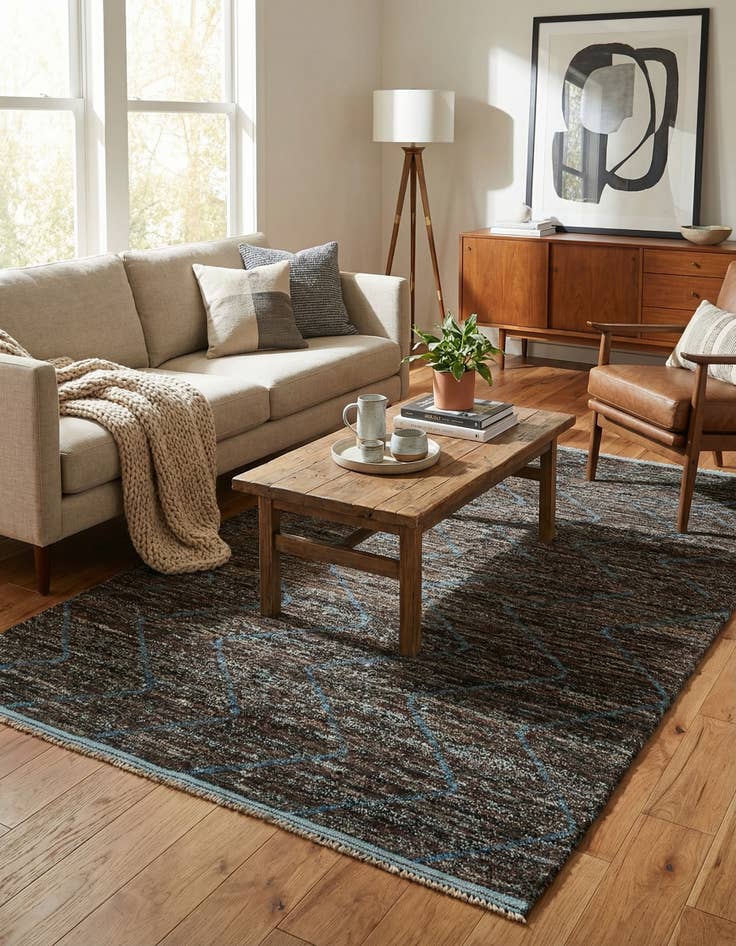 Detail image of 5' 1 x 8' 3  Hand Knotted Moroccan Wool Rug