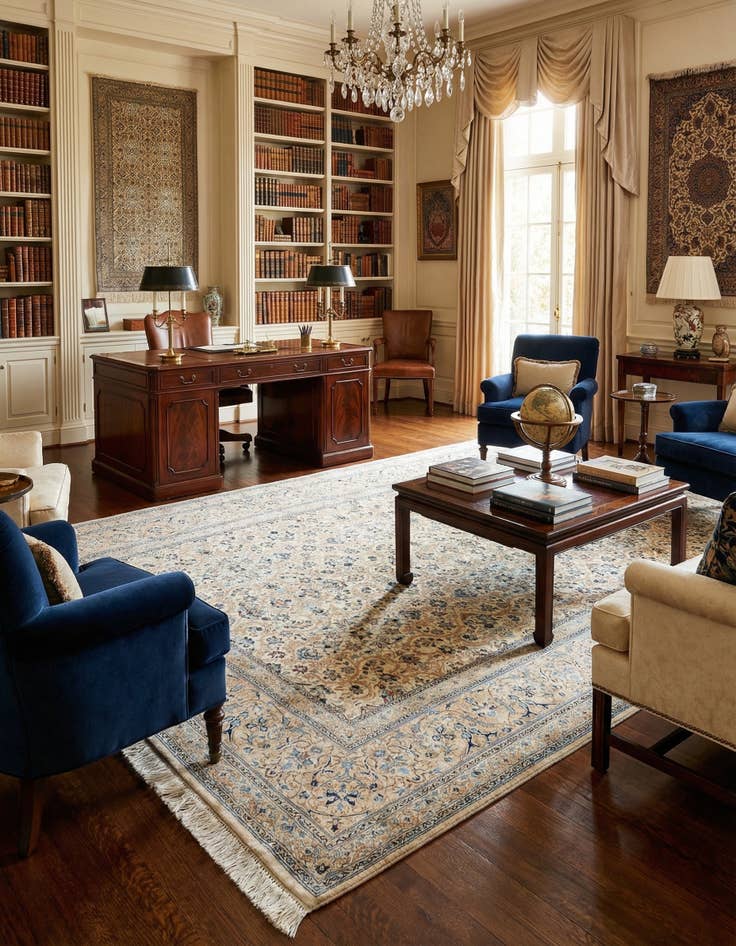 Detail image of 5' 7 x 9' 2  Hand Knotted Nain Rug