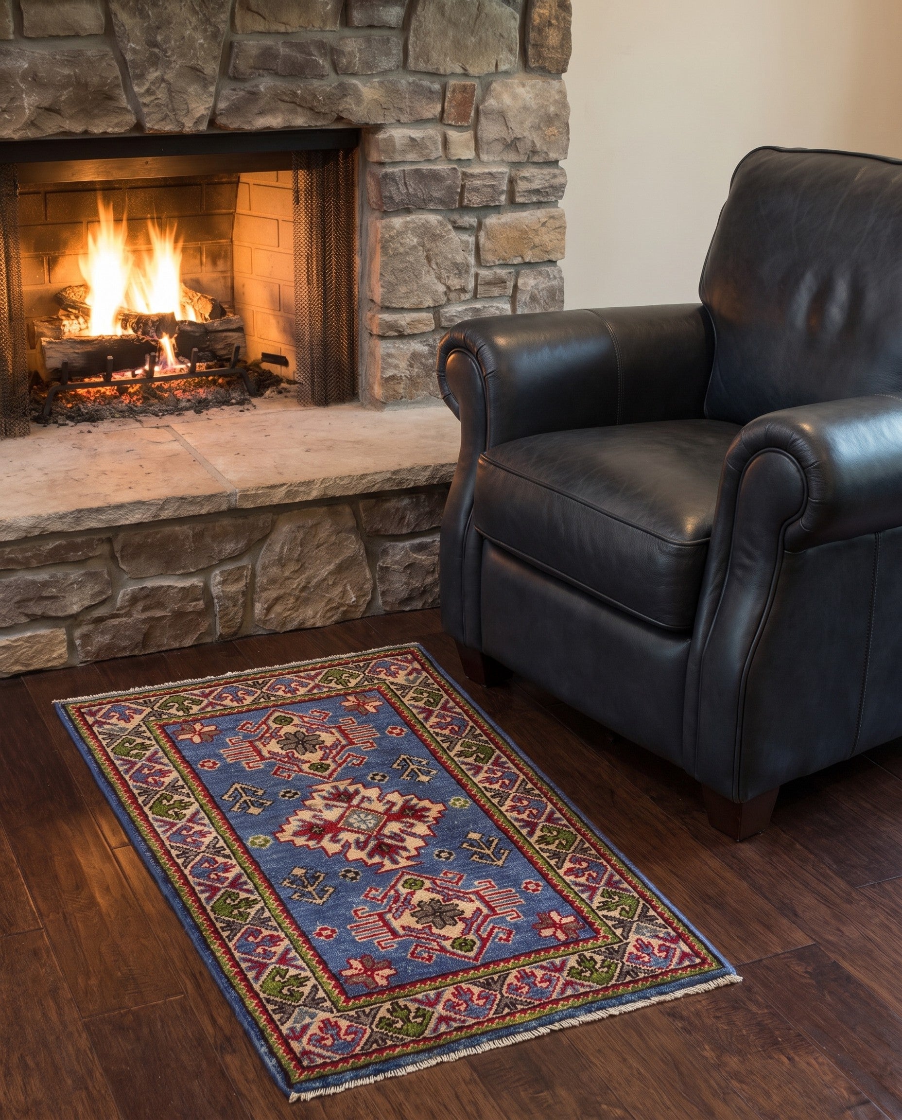 1' 11 x 3' 1 Hand Knotted Kazak Rug