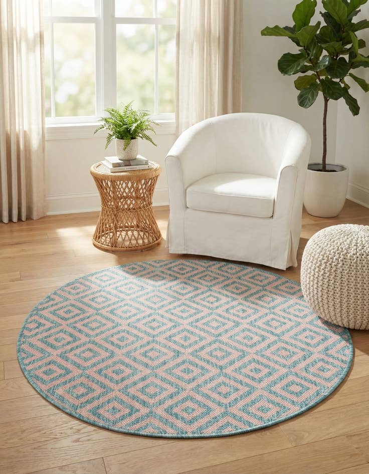 Detail image of 3' x 3'  Washable Jill Zarin Costa Rica Indoor / Outdoor Round Rug