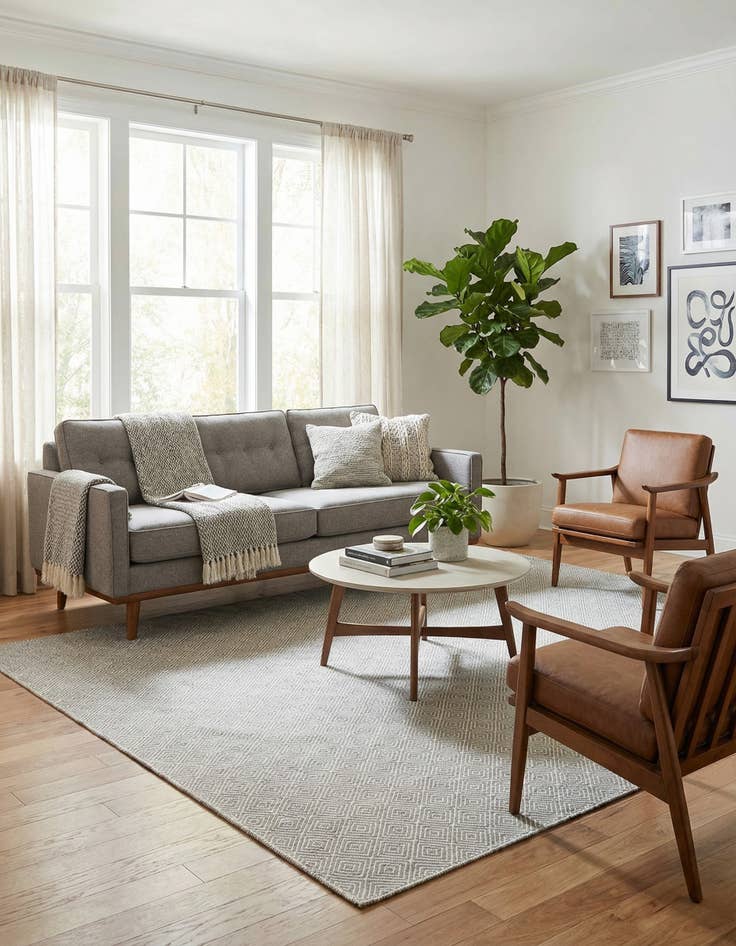 Detail image of  7' 10 x 10'  Hand Woven Geo Trellis Flatweave Rug