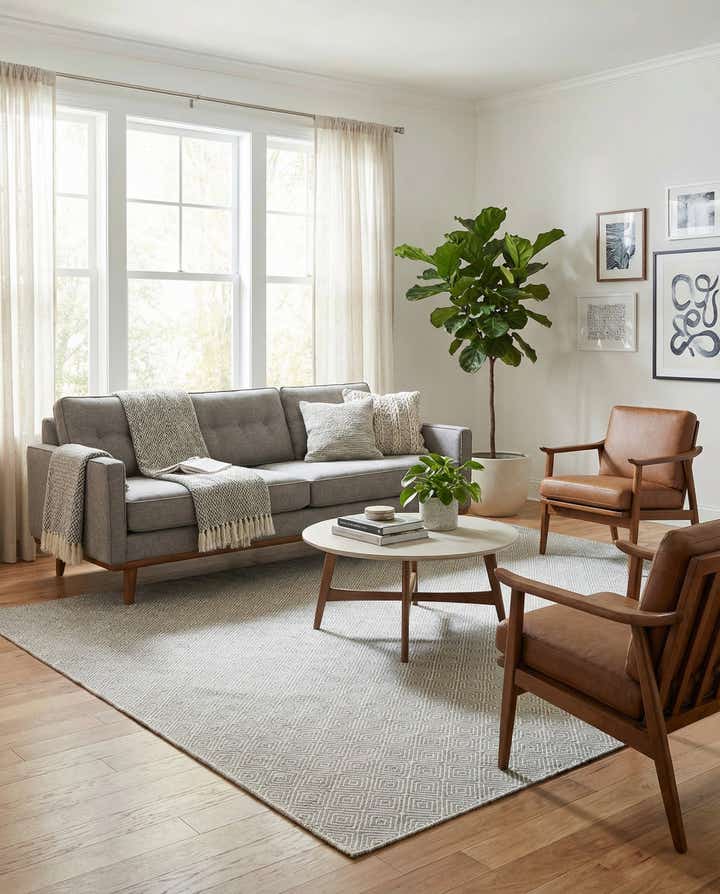 7' 10 x 10' Hand Woven Geo Trellis Flatweave Rug