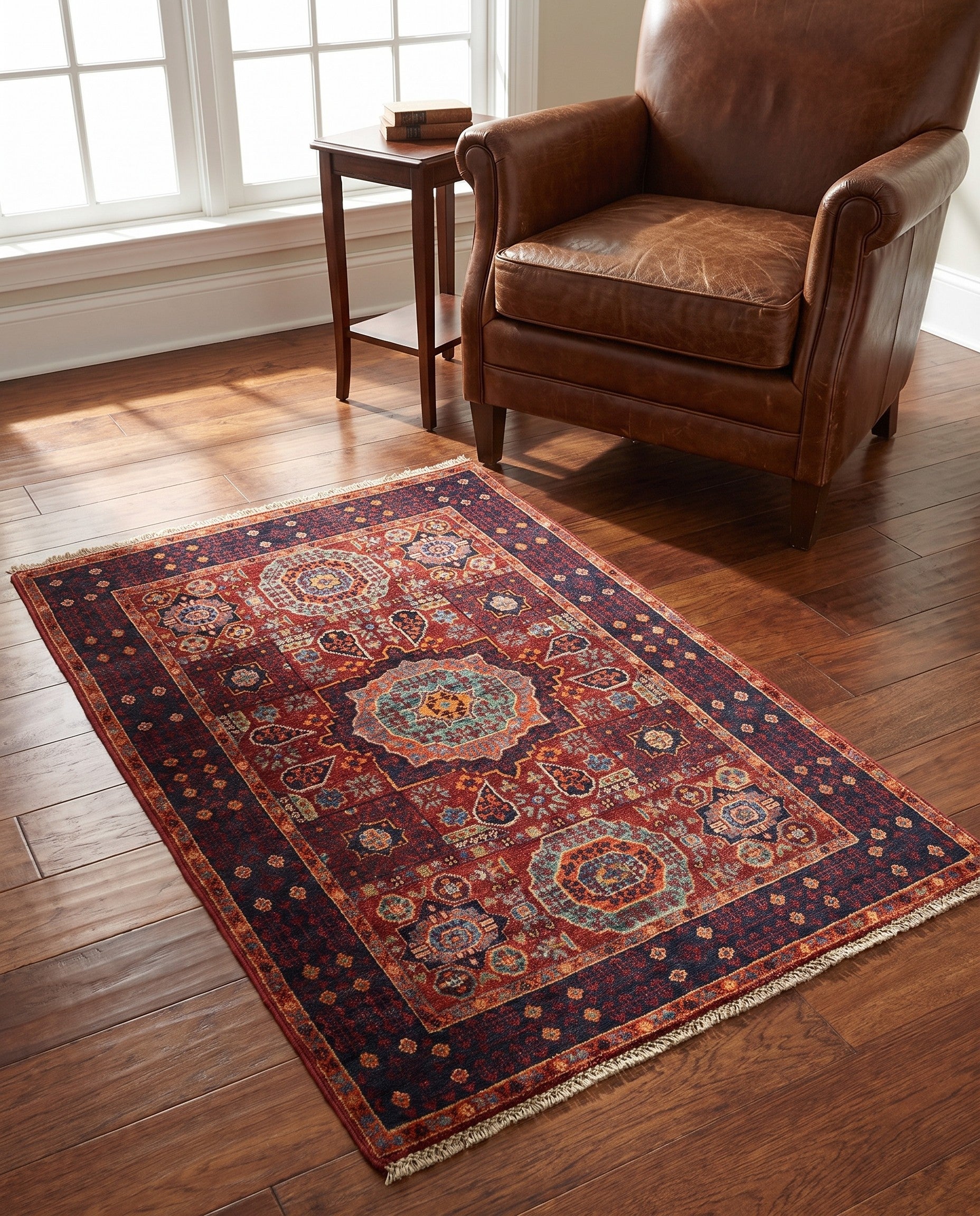 3' 4 x 5' Hand Knotted Mamluk Ziegler Rug