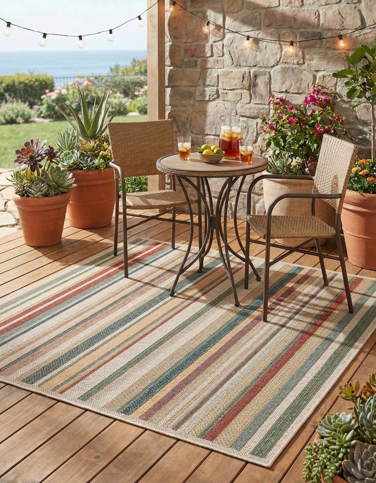 Detail image of 6' x 6'  Washable Baja Indoor / Outdoor Square Rug
