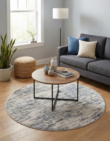 Gray Oasis Round Rug