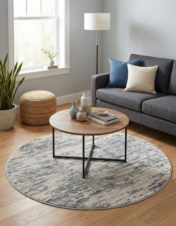 Gray Oasis Round Rug