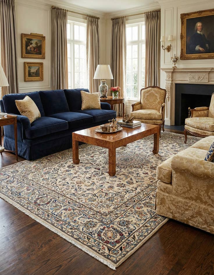 Detail image of 6' 5 x 10' 2 Kashan Wool Rug