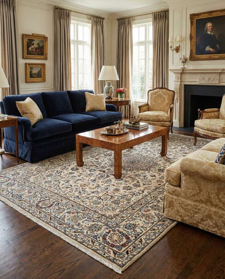 6' 5 x 10' 2 Kashan Wool Rug