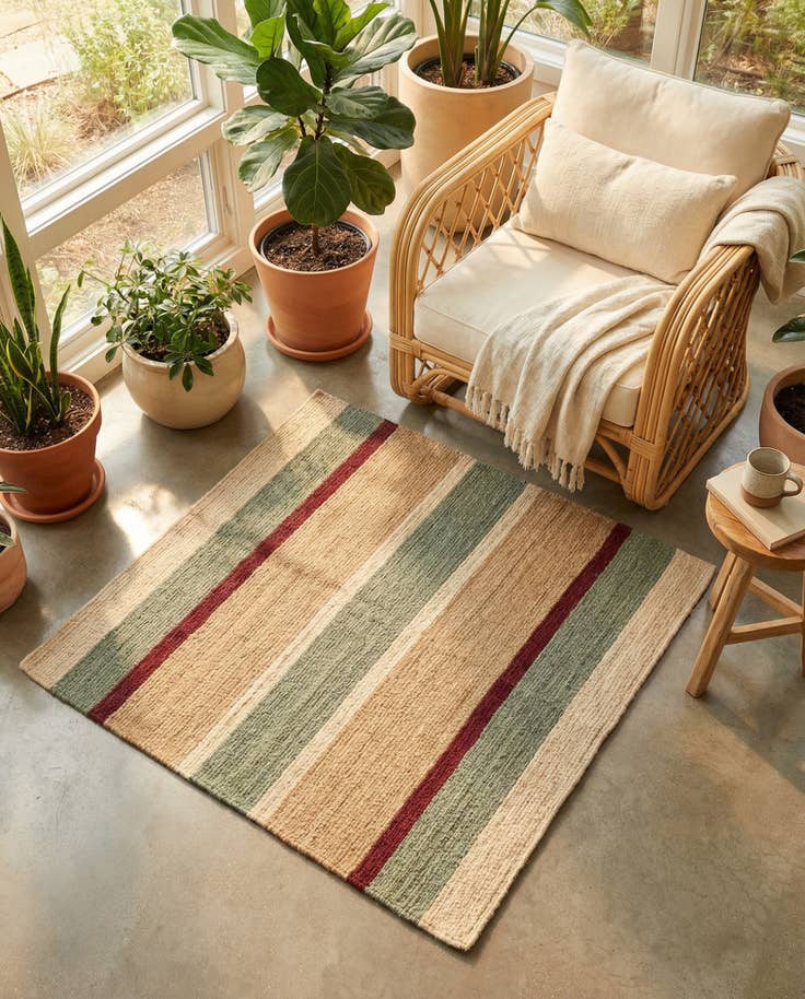 Detail image of 2' 5 x 2' 5 Hand Woven Pillow Wool Square Rug