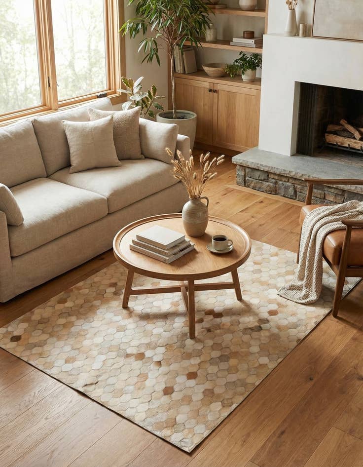 Detail image of 3' 11 x 5' 11 Cowhide Stocks Rug