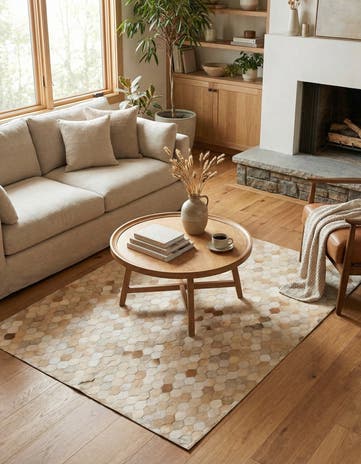 3' 11 x 5' 11 Cowhide Stocks Rug