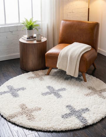 5' x 5' Athena Shag Round Rug