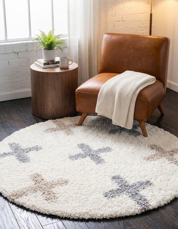 5' x 5' Athena Shag Round Rug