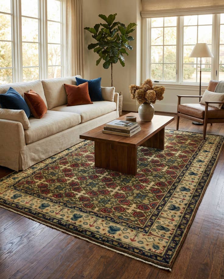 Detail image of 6' 9 x 9' 9 Hand Knotted Kazak Rug