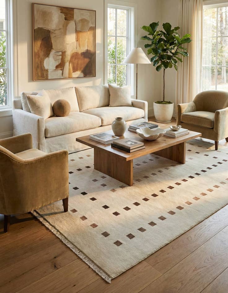 Detail image of 6' 6 x 9' 5  Hand Knotted Darya Wool Rug