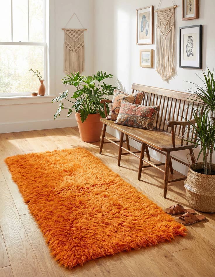 Detail image of  2' 7 x 4' 9  Hand Knotted Moroccan Wool Runner Rug