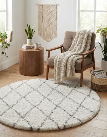 4' x 4' Moroccan Shag Round Rug
