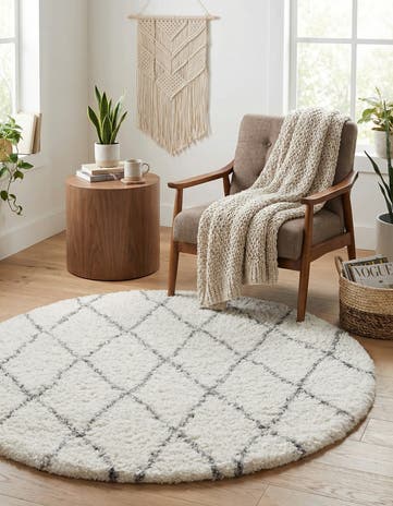 4' x 4' Moroccan Shag Round Rug