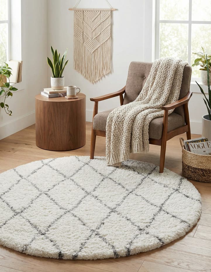 4' x 4' Moroccan Shag Round Rug