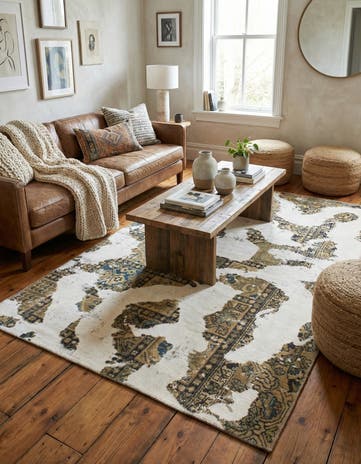 4' 5 x 7' 2 Hand Knotted Ultra Vintage Persian Wool Rug