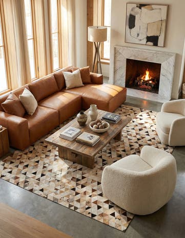 7' 11 x 9' 8 Cowhide - Patchwork Rug