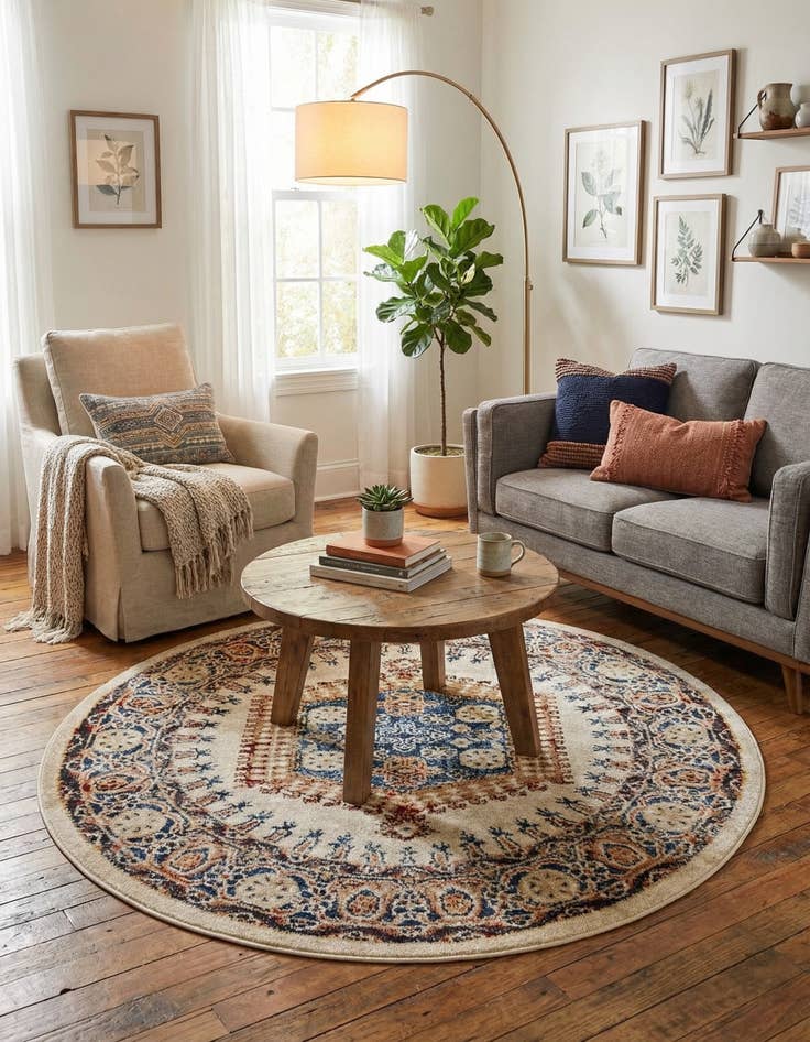 Detail image of 4' x 4' Arcadia Round Rug