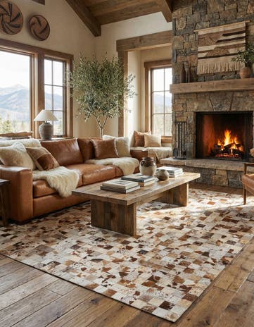 8' x 10' Cowhide Leather Rug