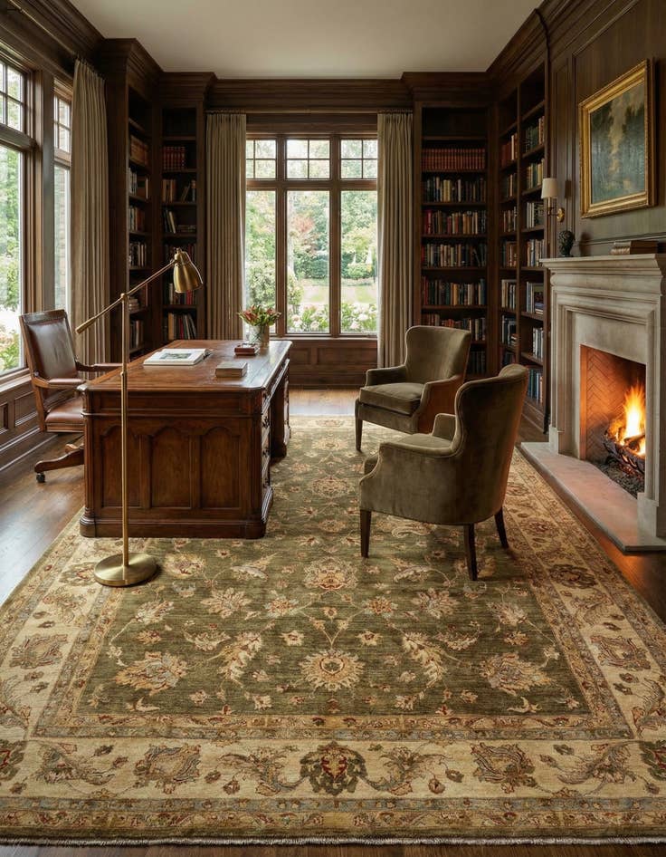 Detail image of 9' 2 x 11' 11 Ziegler Wool Rug