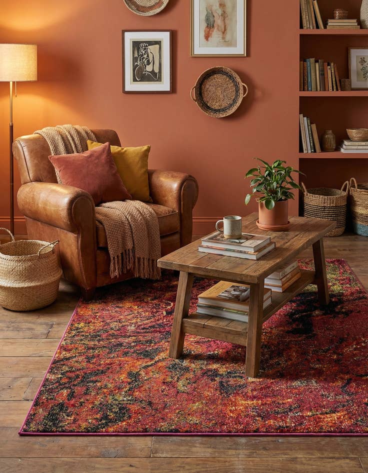 Detail image of 4' x 6'  Washable Haerfest Rug