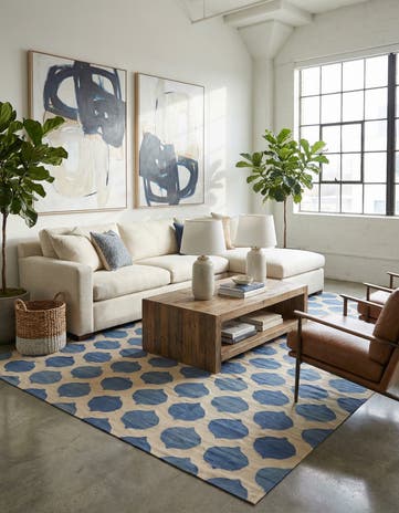 8' 5 x 9' 9 Hand Woven Kilim Modern Wool Rug