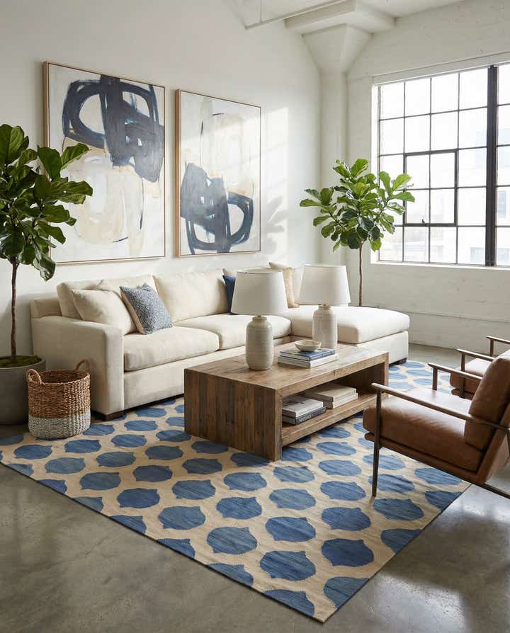 8' 5 x 9' 9 Hand Woven Kilim Modern Wool Rug