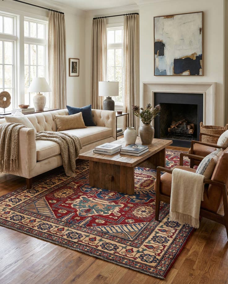 Detail image of 7' 1 x 11' Hand Knotted Kazak Oriental Wool Rug