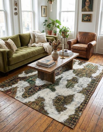 5' 7 x 7' 5 Hand Knotted Ultra Vintage Persian Wool Rug